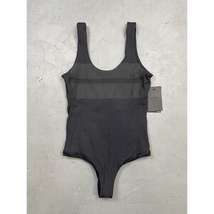NWT Black Striped One Piece Swimsuit Size Medium MRSP‎ $80